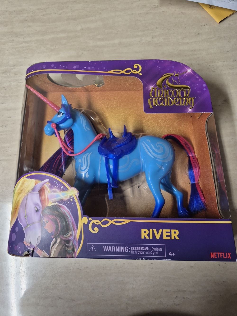 River Blue Unicorn Toy - Official Netflix